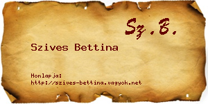 Szives Bettina névjegykártya